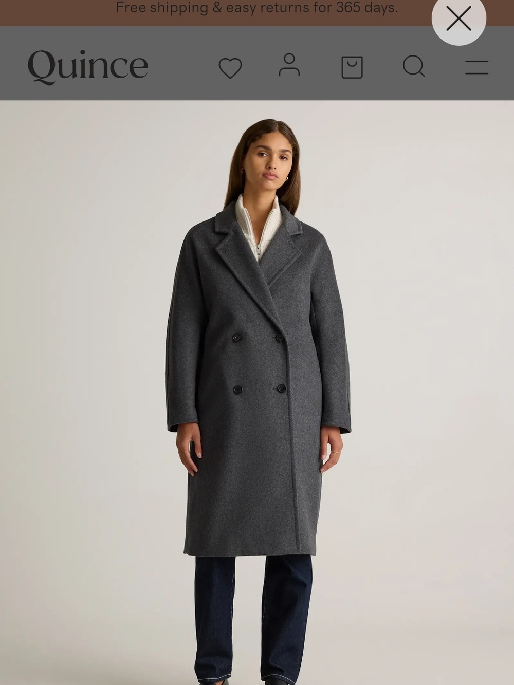 Quince Italian Wool Double-Breasted Slouch Coat